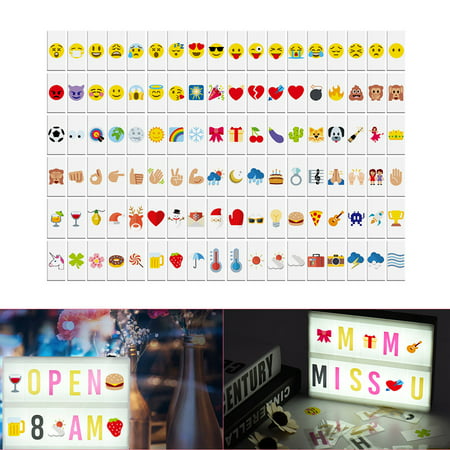 108pcs Colorful Interchangeable Emotion Symbols Characters Cards Free Combination for DIY LED Cinema Light Box Message Board for Birthday Anniversary Wedding Party Store Sign Kids