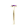 thumbnail image 3 of ANGARA Natural 0.8 Ct. Amethyst with Diamond Halo Ring in 14K Yellow Gold for Women (Ring Size: 3), 3 of 9