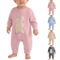 thumbnail image 4 of Ruyang Easter Baby Boy Girl Outfit Embroidery Bunny Rompers Bunny Tail Cotton Jumpsuit Unisex New Born My First Easter Clothes, 4 of 4