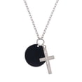 thumbnail image 2 of Delight Jewelry Acrylic 1 1/8" Disc Black I Have Plans for You Engraved Cross Zoey Necklace, 28", 2 of 4