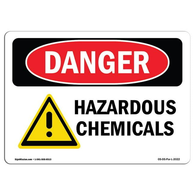 SignMission OS-DS-P-1014-L-2022 Panneau de Danger OSHA - Produits Chimiques Dangereux