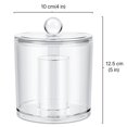 thumbnail image 4 of Cotton Balls Swabs Organizer with Lids, 4 x 5 inch Round Q-Tips Pads Holder Bathroom Canister Jar, Clear Acrylic Storage Container for Cosmetic Makeup Sponges Wipes, Eyebrow Blush Brush, 4 of 7