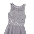 thumbnail image 6 of renvena Kids Girls Sequins Floral Lace Junior Bridesmaid Dress Dance Party Birthday Party Wedding Tutu Gown Gray 6, 6 of 7