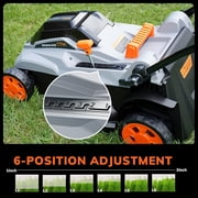40V (2 x 20V) 17'' Cordless Lawn Mower, Multi-Functional Grass Cutter with 4.0Ah Battery, 6 Adjustable Height Settings, Durable Manganese Steel Blades, Easy to Use for Medium to Large Lawn