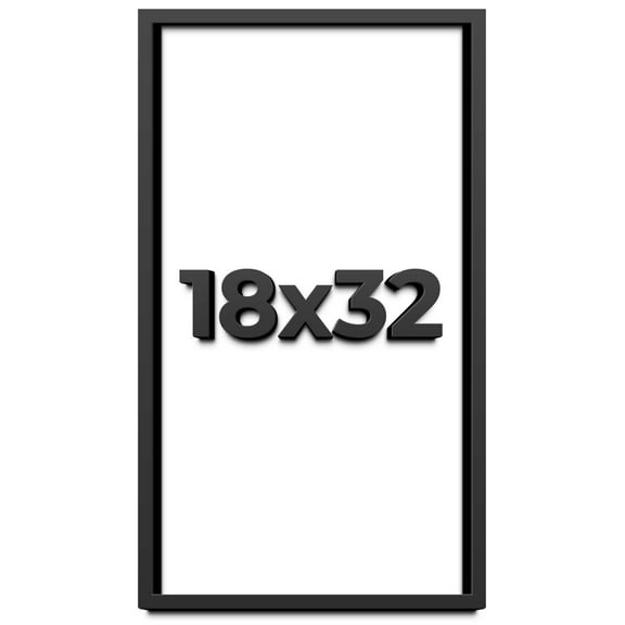 18x32 Shadow Box Frame Black | 1 inches Deep Real Wood Contemporary Shadowbox Display Frame | UV