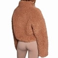 thumbnail image 3 of Women'S Short Coat Casual Jacket with Pockets Warm Winter Zip-Up Outwear Camel Color XXL, 3 of 7