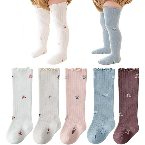 Baby Girls Knee-High Socks Toddler Keep Warm Cotton Sock Uniform Stockings for Infant Kids