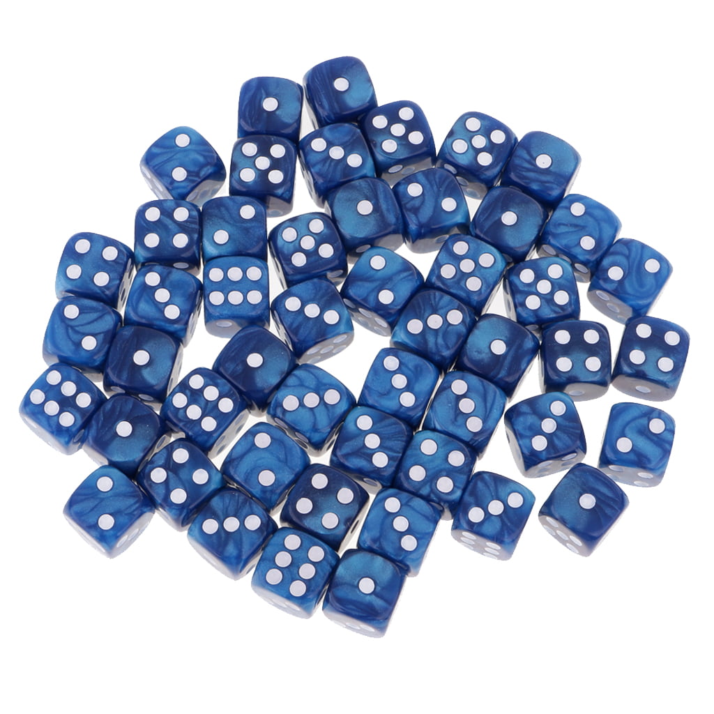 50Pcs/Set 16mm D6 Six Sided Acrylic Dices Dies for  RPG 