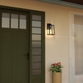 thumbnail image 6 of Sutton 14 in. H Black Outdoor Hardwired Sconce Wall Light made of Durable Steel, Clear Seeded Glass, 6 of 10