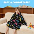 thumbnail image 5 of Game Controller Black Pattern Lamb Fleece Blanket Hoodies for Teens ,Teens Oversize Sherpa Wearable Hooded Blanket Sweatshirt with Super Pockets, 5 of 6