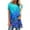 Blue, variant on Viikei Women's Plus Size Short Sleeve O-Neck Vintage Print T-Shirt