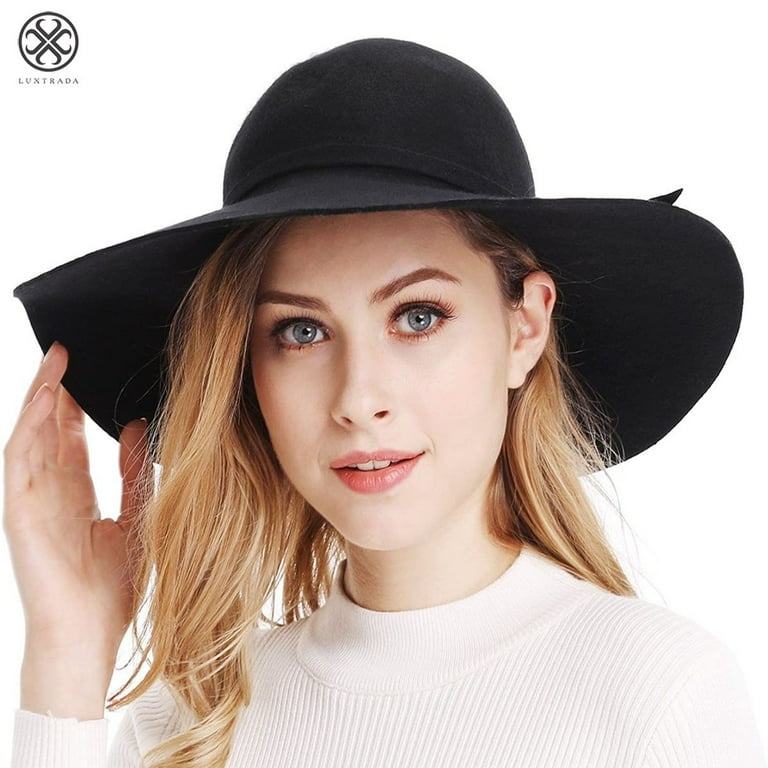 Black floppy sales winter hat