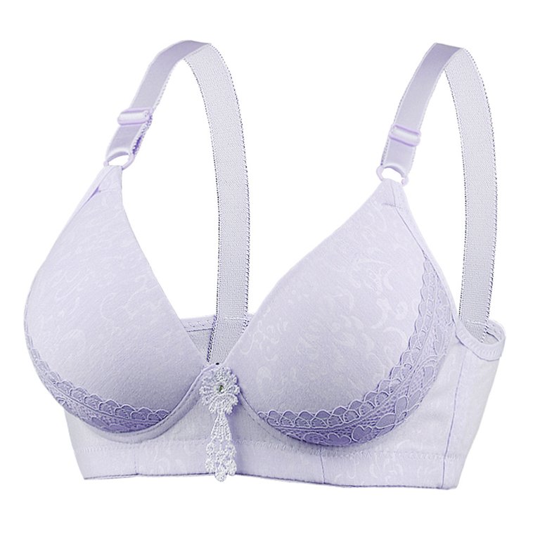 Eashery Bras For Women Plus Size Womens Comfortable Breathable Bra Without  Steel Ring Small Chest Push Up Underwear Women Bras Push Up Gray 95B