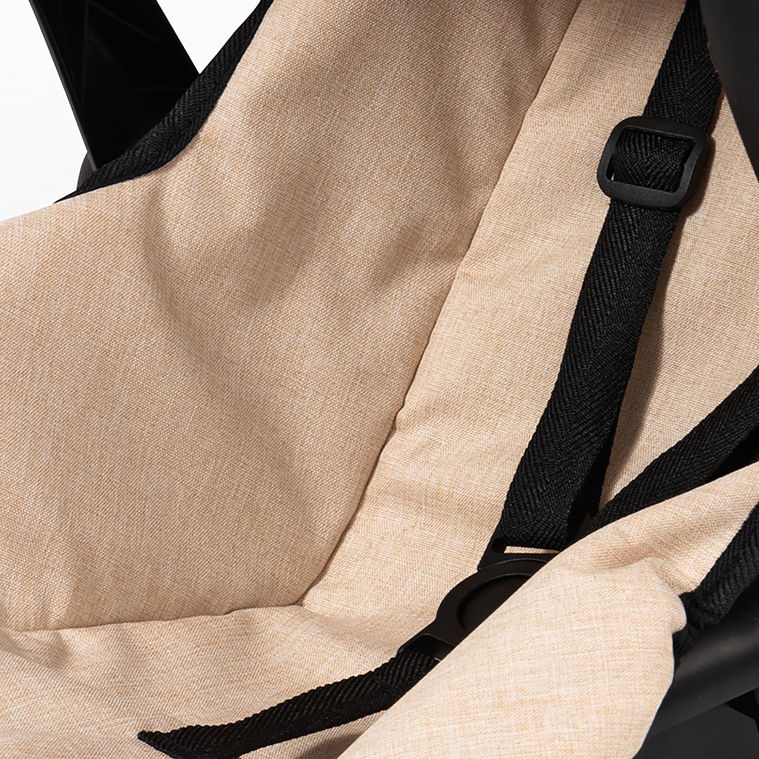Bayer Design: Doll Deluxe Car Seat - Beige-Black-Hearts - Portable Carrier, Sunshade, Use As Rocker, Travel Play, Toy Accessory Fits 18" Dolls, Kid 3+