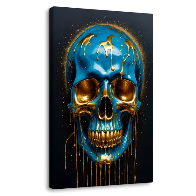 Cuadro Decorativo Canvas Fusión Azul Dorado 60x90 Canvas Revolution