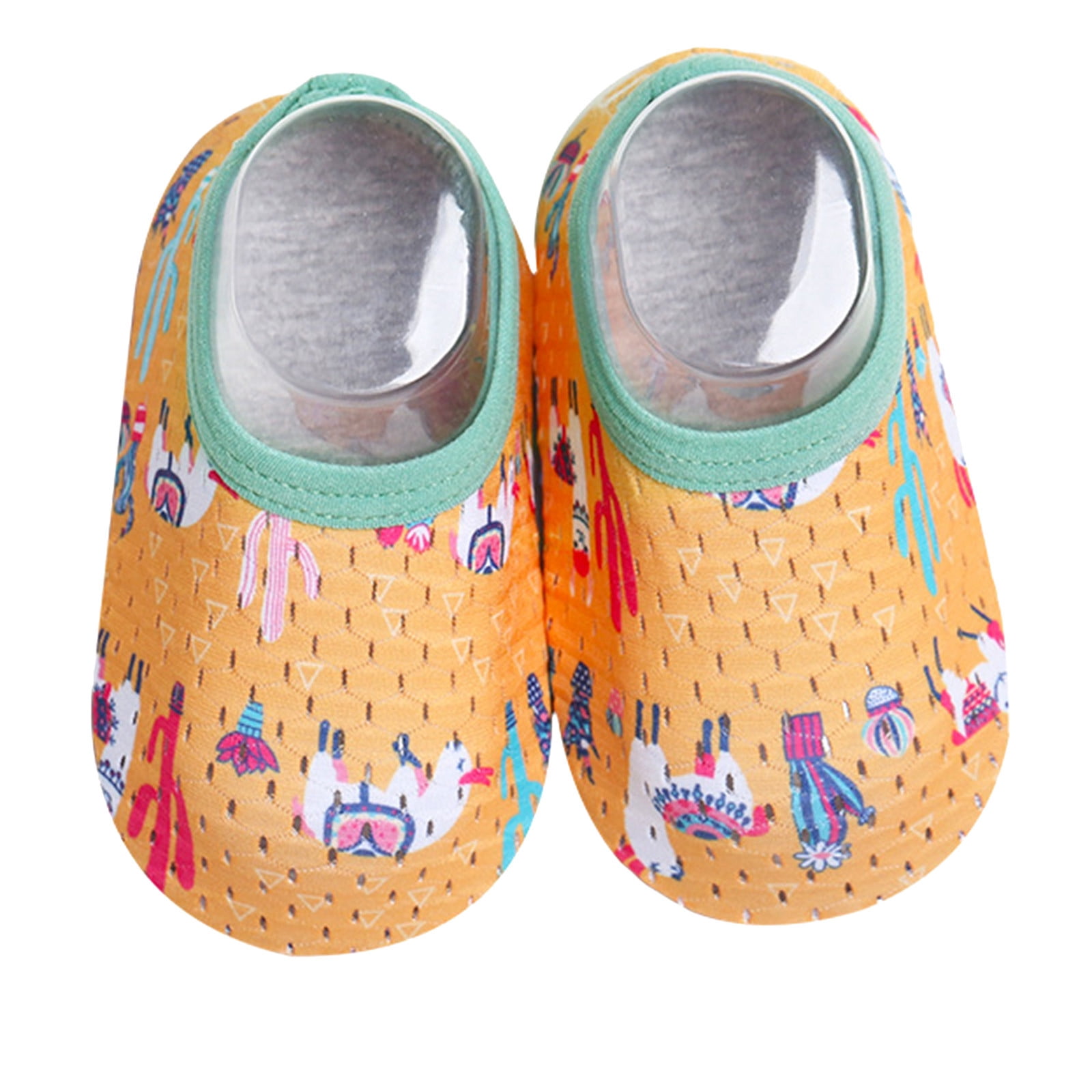 Shoes Kids Cartoon Animal Prints Mesh Barefoot Aqua Non Floor Socks Shoes Toddler Girl Sneakers Yellow 1 Years-2 Years