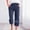 Navy, variant on HOMBOM Mint Green Linen Capris for Women Leisure Wide-Leg Cotton Linen Capris XL