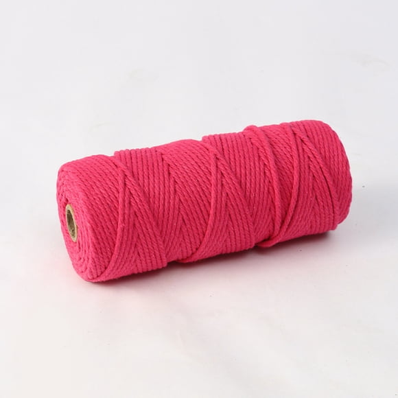 Namzi Cordón de macramé de 2 mm x 110 yardas, cuerda de macramé de colores, cordón de algodón suave, cuerda para manualidades, hilo de macramé para colgador de plantas, colgador de pared, rosa