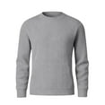 thumbnail image 5 of Havenx Sweater for Men Round Neck Long Sleeve Pullover Sweater Ribbed Knit Solid Color Tops Pullovers Thermal Business Casual Lightweight Dress,Light Gray L, 5 of 6