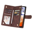 thumbnail image 3 of Dteck Case for Samsung Galaxy A26 5G with Card Slots,Magnetic Closure Leather Zipper Wallet Case Durable Flip Folio Kickstand Full Body Portection Cover Wrist Strap for Galaxy A15,Coffee, 3 of 7