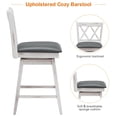 thumbnail image 5 of 2 Pieces 25 Inch Swivel Counter Height Barstool Set with Rubber Wood Legs, 5 of 8