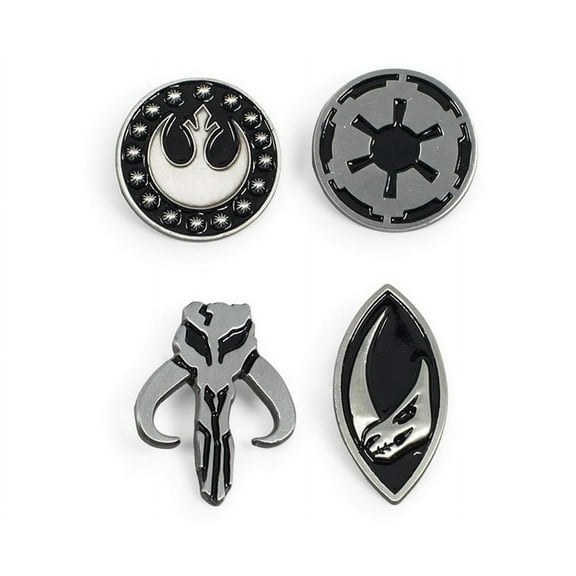 Star Wars: The Mandalorian Symbols 4-Piece Enamel Pin Set | Base Metal Pins