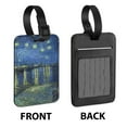 thumbnail image 2 of WIRESTER 2pcs Set PU Leather Luggage Tags Privacy Label Flap for Travel Suitcase Baggage - Gustav Klimt Flower Garden, Starry Night Over The Rhone, 2 of 7