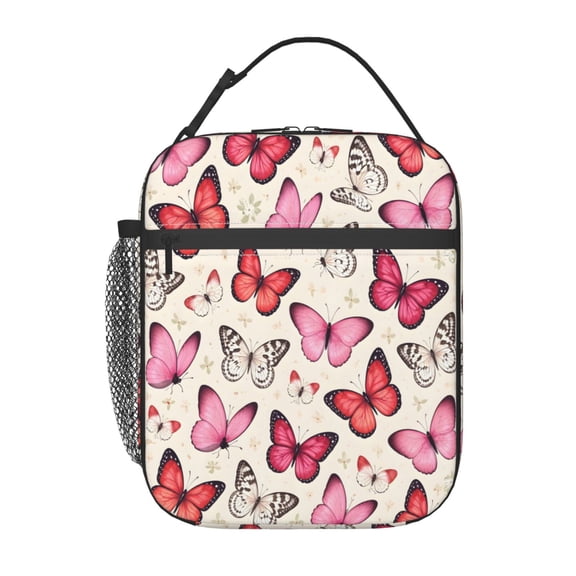 Butterfly Lunch Bag Reusable Thermal Lunch Tote with Handle for Women and Men