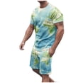 thumbnail image 2 of UVEASISHA Mens Athletic Sets,Mens Track Suits 2 Piece Summer Fashion Tracksuits Casual World Map Print Shirt and Shorts Set 2024 Outdoor Sport Outfits Set Prime Day Deals Today, 2 of 5