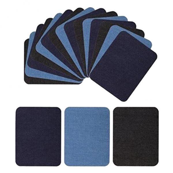 Parches de reparación de chaqueta de jeans de mezclilla 18 piezas Gloria Azul Negro