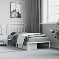 thumbnail image 3 of vidaXL Metal Bed Frame with Headboard White 100x190 cm, 3 of 5