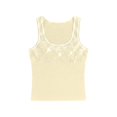 thumbnail image 4 of Wooowa Women's Tank Tops Round Neck Rhinestone Decor Sleeveless Thick Strap Summer Sparkle Skinny Shirt Top, 4 of 6