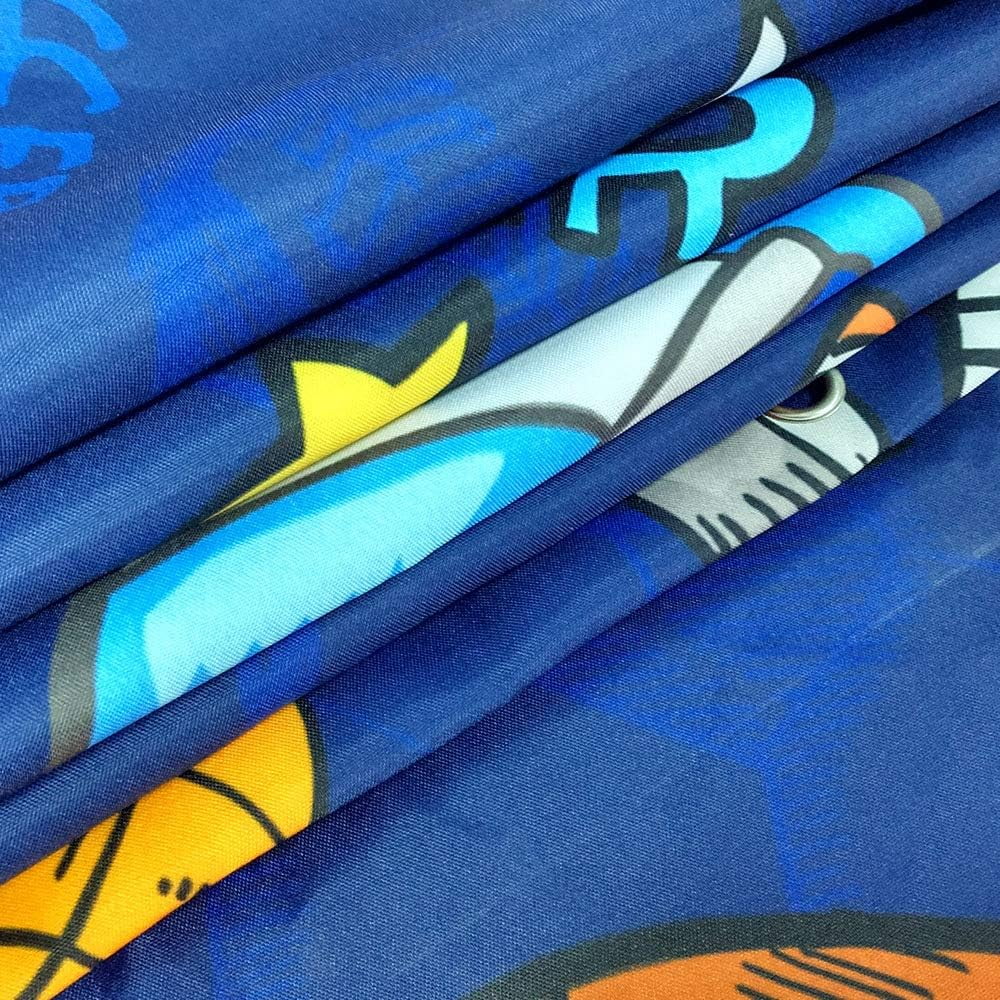 Sports Shower Curtain for Kids Children Teens, Basketball Football Baseball Hockey Star Blue Shower Curtain Sports Bathroom Decor, Fabric Baseball Shower Curtain Set with Hooks (72X84), Blue