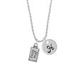 thumbnail image 2 of Delight Jewelry Silvertone Live Long Silvertone Script Initial Disc - H - Charm Necklace, 20"+3", 2 of 4
