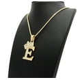 thumbnail image 3 of Stone Stud Allover Tilted Crown Initial C Pendant w/ 3mm 24" Cuban Chain Necklace, Gold-Tone, 3 of 4