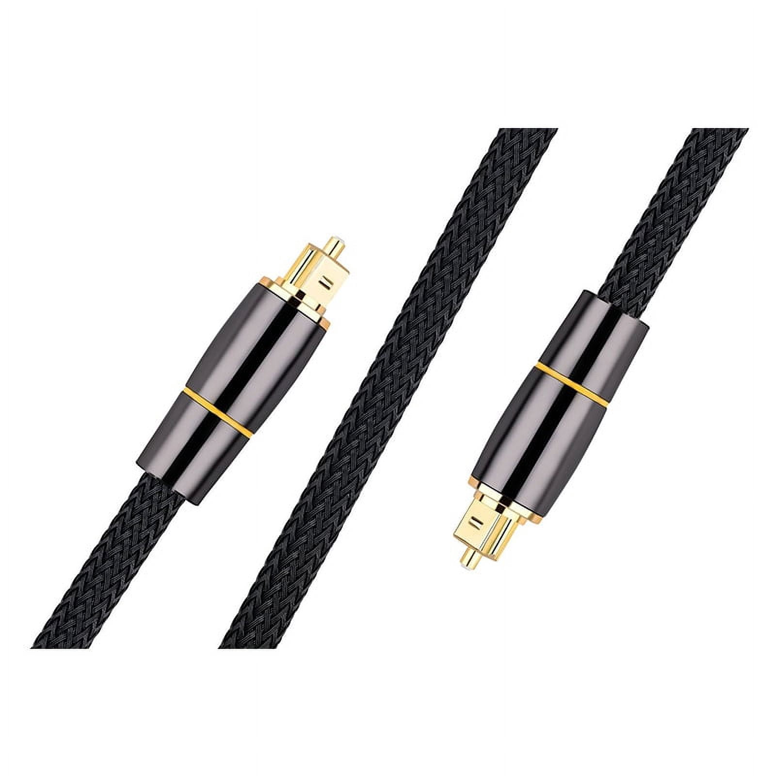 Câble Audio Optique Toslink EMK 0,6 M - Plaqué Or 24 Carats - Haute Vitesse, Compatible Barre De Son, TV, Home Cinéma - Argenté