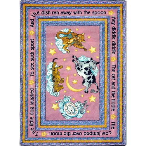 Joy Carpets Joy Carpet Hey Diddle Diddle Pink 7'8" x 10'9" Oval