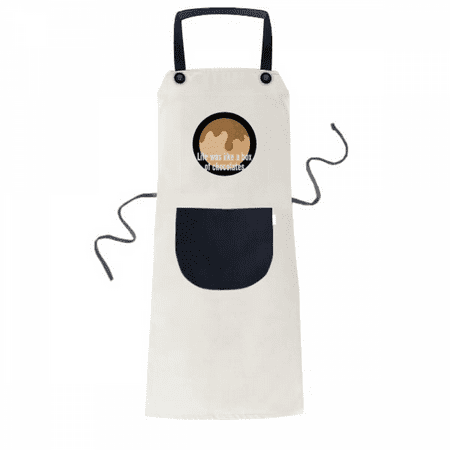 

Life Was Like A Box Of Chocolates Apron Adjustable Bib Cotton Linen BBQ Kitchen Pocket Pinafore
