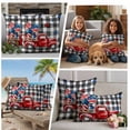 thumbnail image 5 of Independence Day Outdoor Waterproof Pillow Covers, Patriotic Flag Day Red Truck Black Plaid Decorative Square Throw Pillowcase Sofa Cushion Sham for Patio/Couch/Chair, 20"x20" 2 Pack, 5 of 8