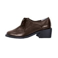 thumbnail image 3 of PEERAGE Moya Women's Wide Width Leather Lace Up Oxford Shoes BROWN 8, 3 of 6