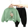 thumbnail image 4 of Hessimy Unisex Toddler Kids Spring Summer Soft Fabric 2Pcs Long Sleeve Soft Sleepwear Pjs, Unisex Kids Pjs(Light Green,4-5 Years), 4 of 7