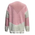 thumbnail image 6 of cfhntfmh Womens Crochet Sweater Crewneck Long Sleeve Pullover Color Block Oversized Ribbed Sweaters Fashion Tops for Women（Pink,X-Large), 6 of 6