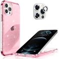 thumbnail image 1 of FYBTO Compatible avec iPhone 12 Pro Max Étui de Téléphone pour Femmes, [3 x Protecteur d'Objectif de Caméra][Couverture Rigide PC, Protection de Qualité Militaire] Jamais Jaune Couverture Complète 6.7 Pouces Accessoires - Transparent Pailleté, 1 of 7