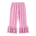 thumbnail image 6 of Admvng Women's Triple Ruffle Hem Capri Pants High Waist Slim Fit Cropped Trousers, 6 of 6