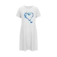 thumbnail image 4 of Women's Nightgown Sleepwear Short Sleeve Nightshirt Butterfly Print T-Shirt Dress Loose Comfy Sleepshirts, 4 of 6
