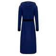 thumbnail image 4 of Men's Color Blocked Velvet Bathrobe Pajama Sleeping Robe with Hood, 4 of 7