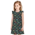 thumbnail image 1 of Balery River Freshwater Fish Camisón de princesa para niñas, pijama de algodón con mangas abullonadas, suave y bonito.-Small, 1 of 6