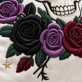 thumbnail image 6 of Gothic Skull Rose Pillow Cover, Decorative Throw Pillow Case, Soft Short Plush Embroidered Cushion Cover for Sofa Bed Living Room Home Decor, 18x18 Inches, 6 of 6