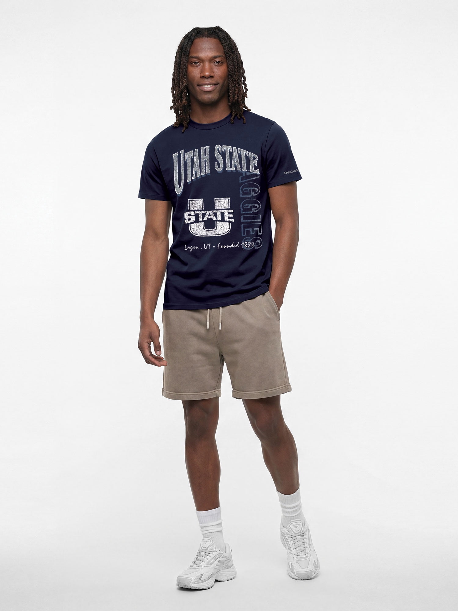 Utah State Aggies Reebok Mens Crew Neck Short Sleeve T-Shirt
