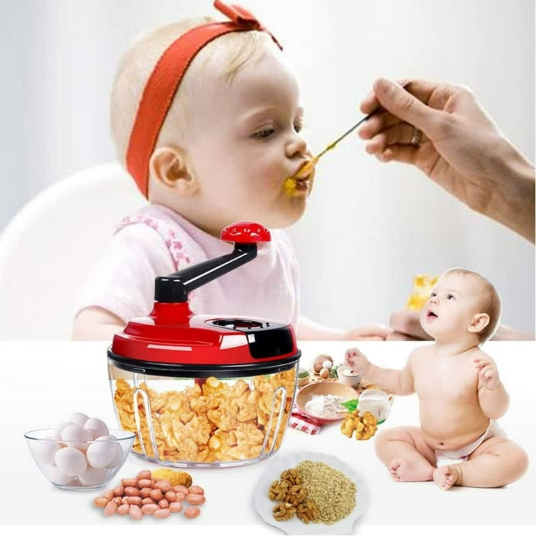 OhhGo Multi-Functional Manual Food Processor, 8 Cup Hand-powered